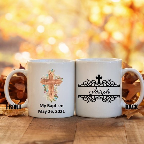CHRISTENING BAPTISM MUG - PERSONALIZED MUG l COFFEE MUG | 12oz l 1pc l GIFT - Picture 1 of 1